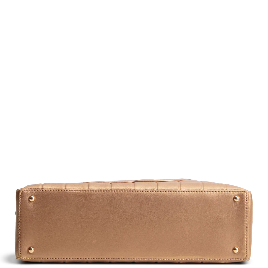 CHANEL Vintage Chocolate Bar CC Shoulder Bag - Metallic Gold OUTLET FINAL SALE