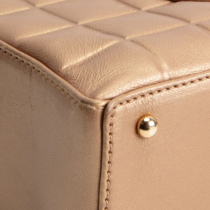 CHANEL Vintage Chocolate Bar CC Shoulder Bag - Metallic Gold OUTLET FINAL SALE