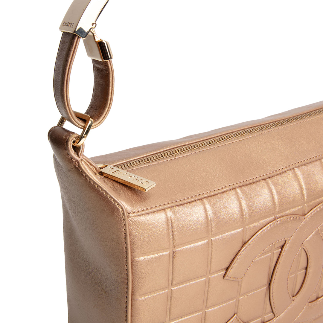 CHANEL Vintage Chocolate Bar CC Shoulder Bag - Metallic Gold OUTLET FINAL SALE