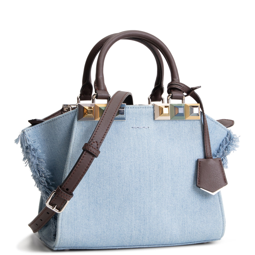 FENDI Denim Fray 3 Jour Mini