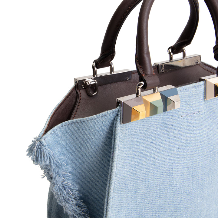 FENDI Denim Fray 3 Jour Mini