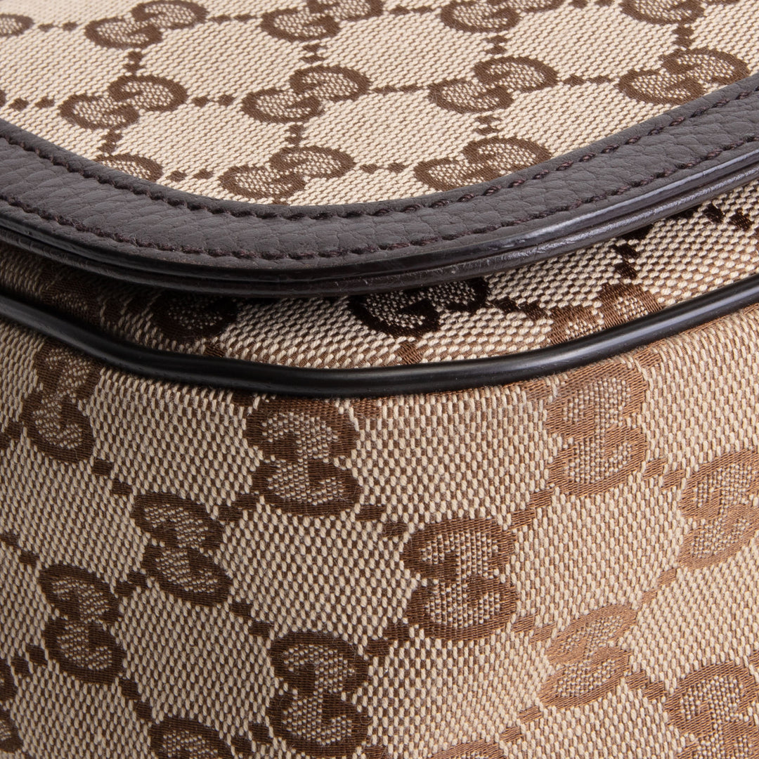 GUCCI GG Canvas Messenger Bag - Beige & Ebony