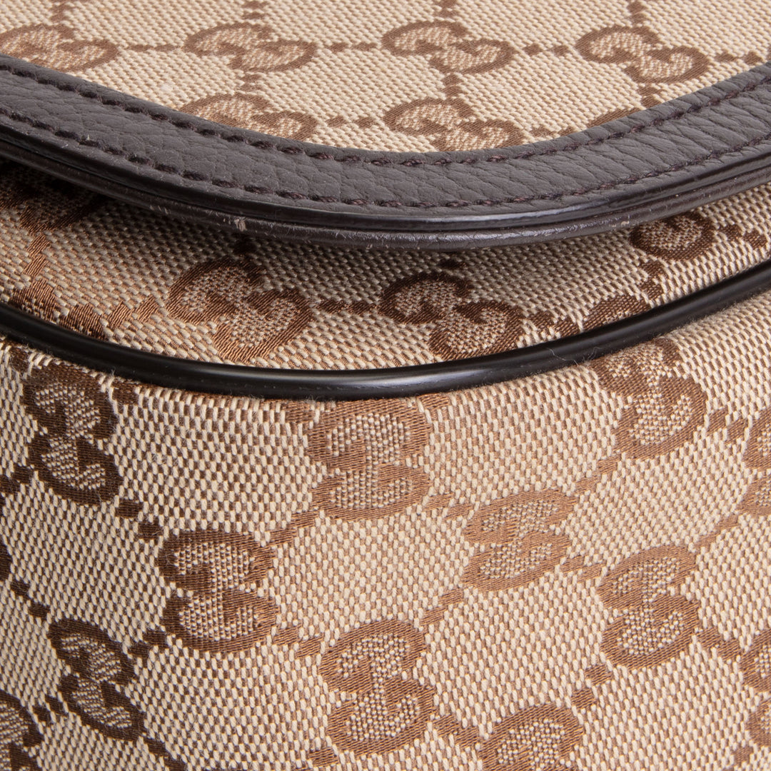 GUCCI GG Canvas Messenger Bag - Beige & Ebony