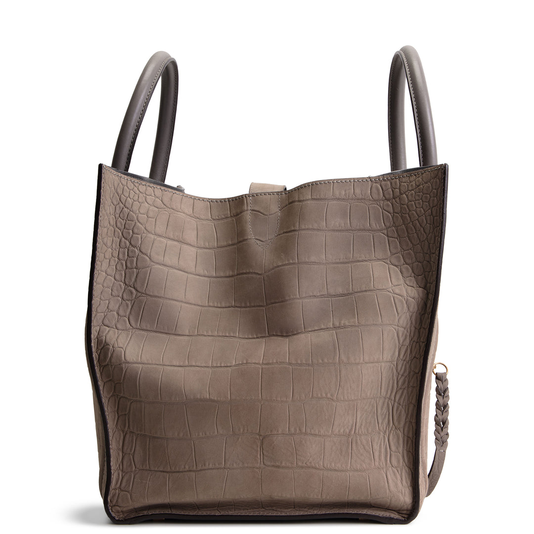 CELINE Nubuck Embossed Large Phantom - Taupe