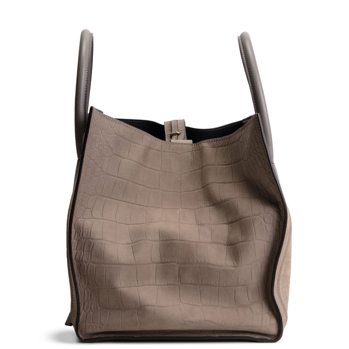 CELINE Nubuck Embossed Large Phantom - Taupe