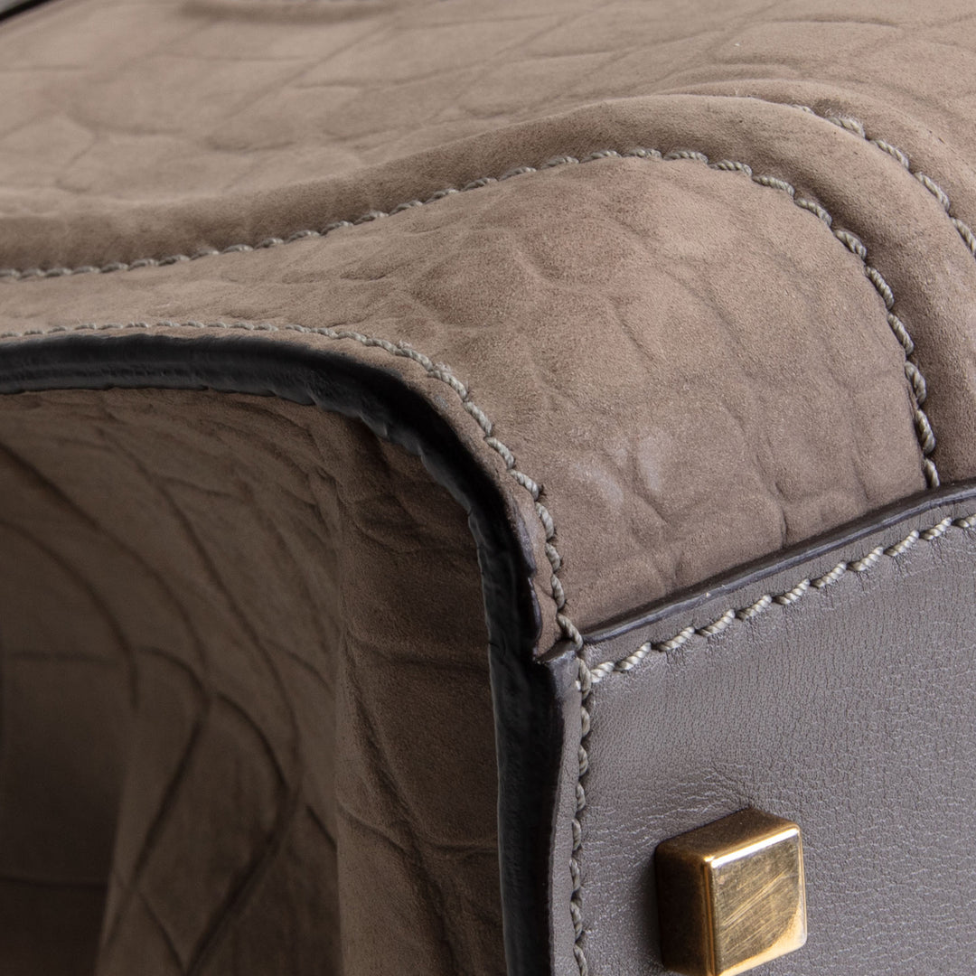 CELINE Nubuck Embossed Large Phantom - Taupe