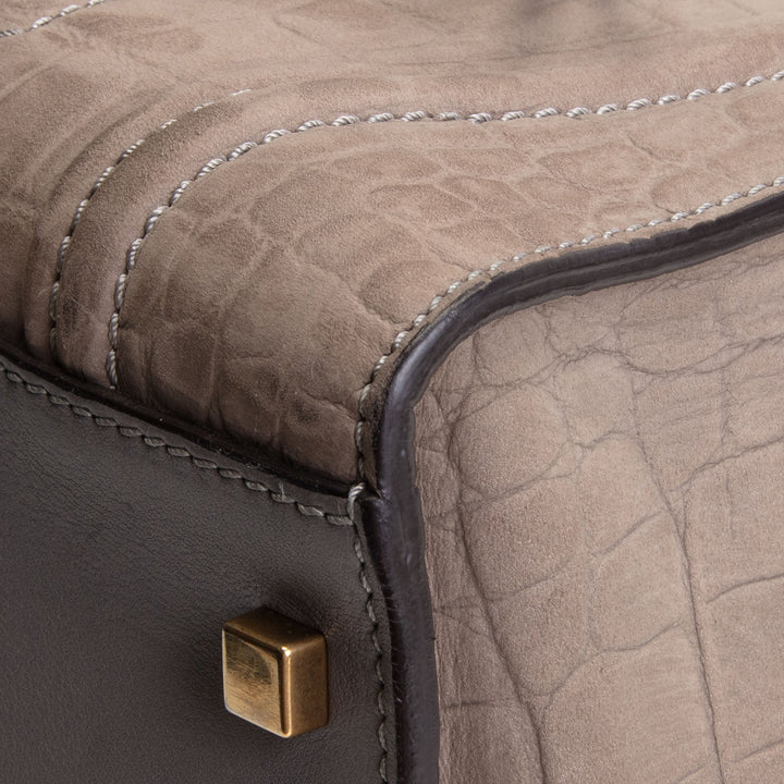CELINE Nubuck Embossed Large Phantom - Taupe