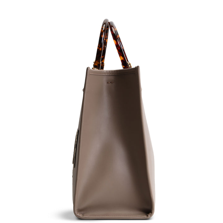 FENDI Medium Sunshine Tote w/ Python - Taupe