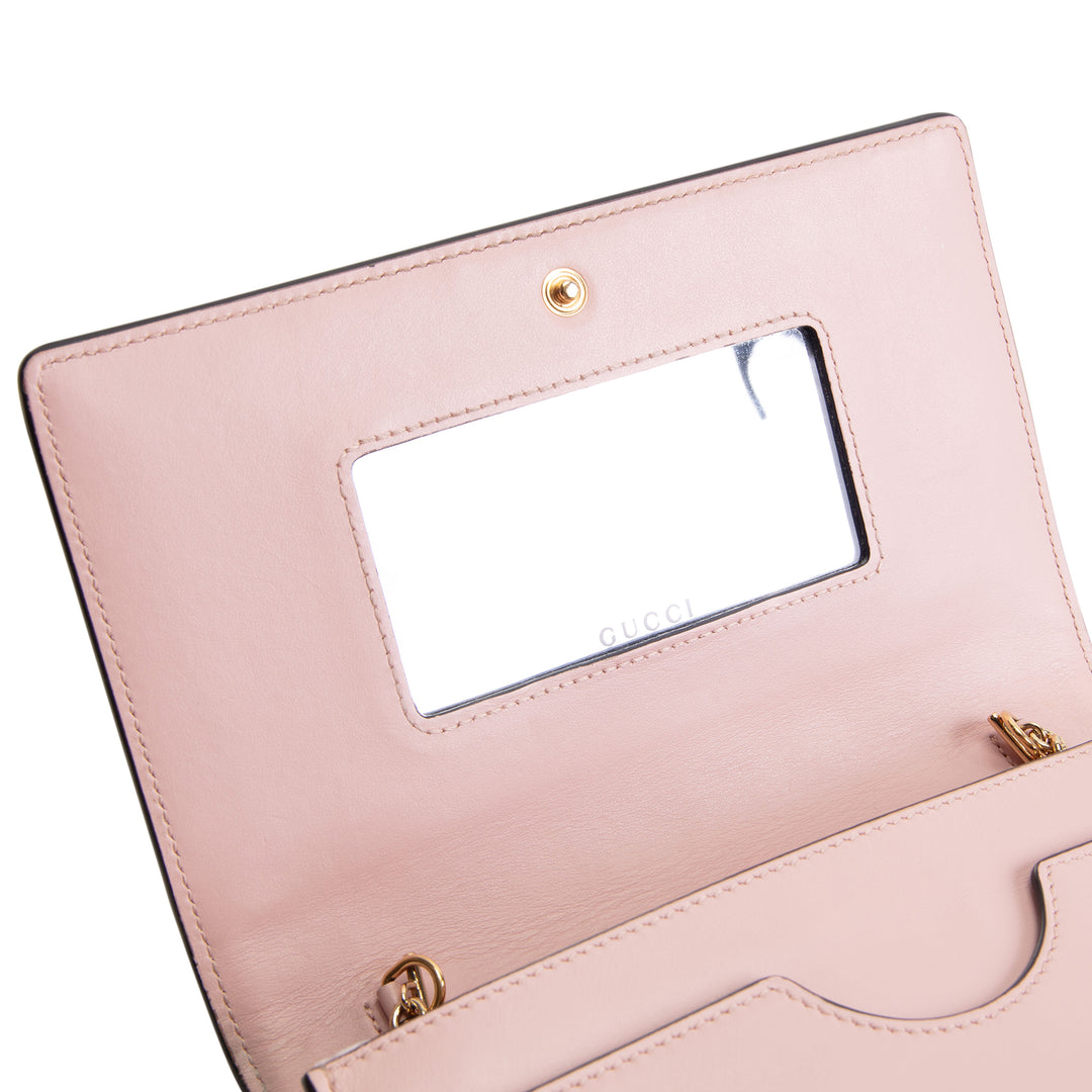 GUCCI GG Matelasse Wallet on Chain - Pink OUTLET FINAL SALE