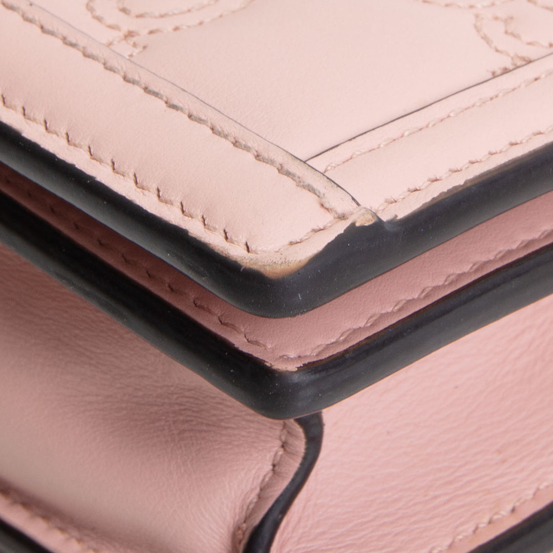 GUCCI GG Matelasse Wallet on Chain - Pink OUTLET FINAL SALE