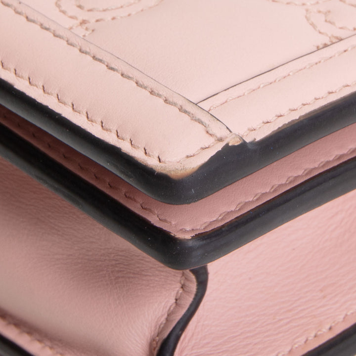 GUCCI GG Matelasse Wallet on Chain - Pink OUTLET FINAL SALE