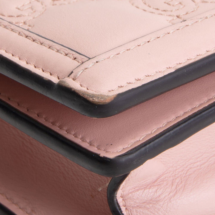 GUCCI GG Matelasse Wallet on Chain - Pink OUTLET FINAL SALE