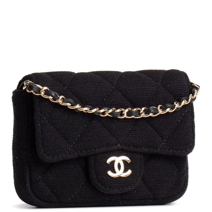 CHANEL Jersey Card Holder Belt Bag - Black