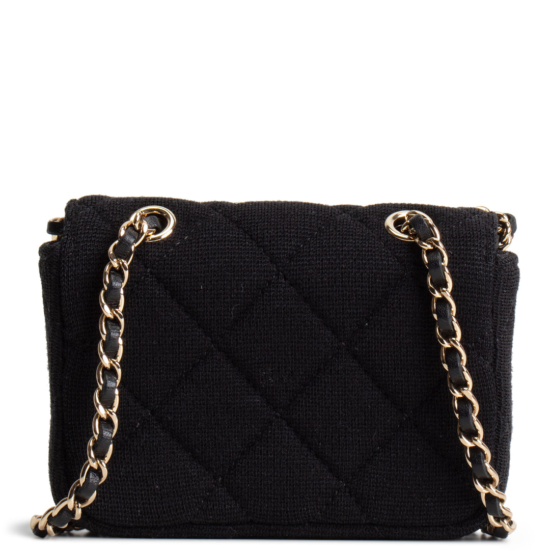CHANEL Jersey Card Holder Belt Bag - Black