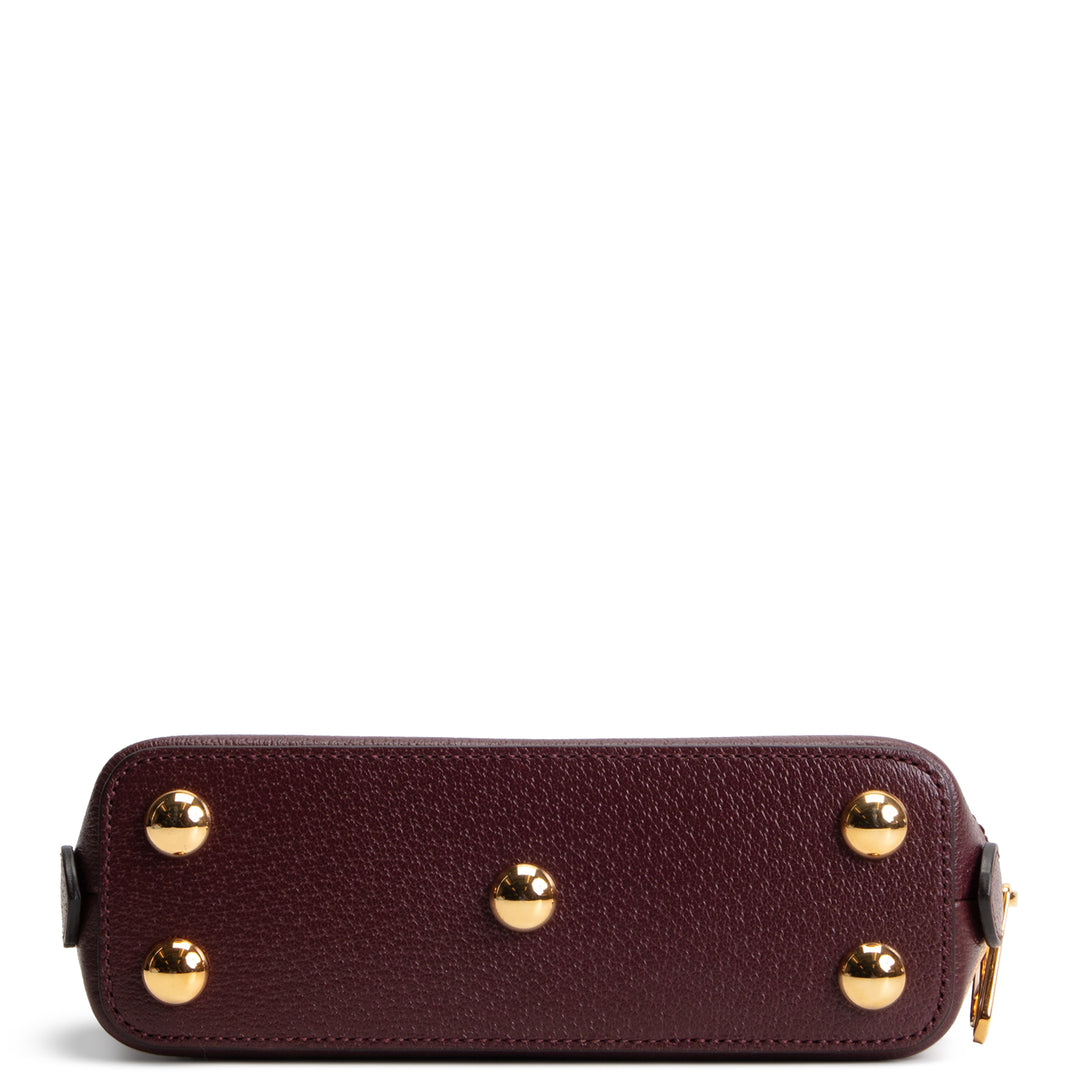 GUCCI Horsebit 1955 Top Handle GG Canvas w/ Strap - Burgundy