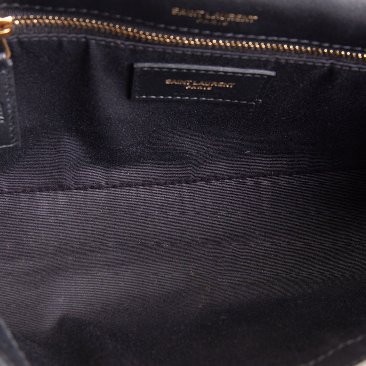 SAINT LAURENT Patent Kate 99 Tassel Shoulder Bag - Brown Tortoise OUTLET FINAL SALE