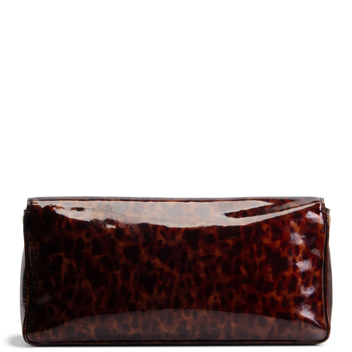 SAINT LAURENT Patent Kate 99 Tassel Shoulder Bag - Brown Tortoise OUTLET FINAL SALE