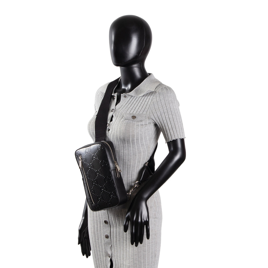 GUCCI Embossed Sling - Black