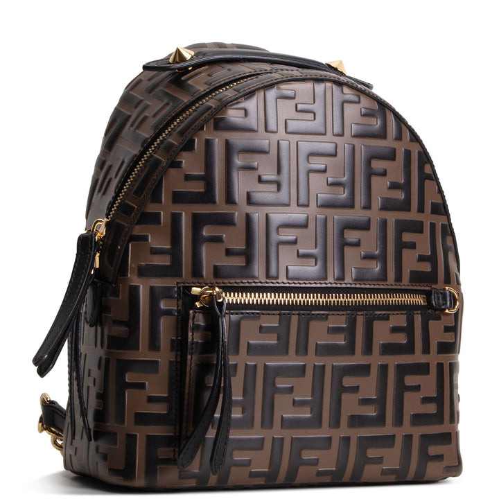 FENDI Zucca Embossed Mini Backpack - Tobacco