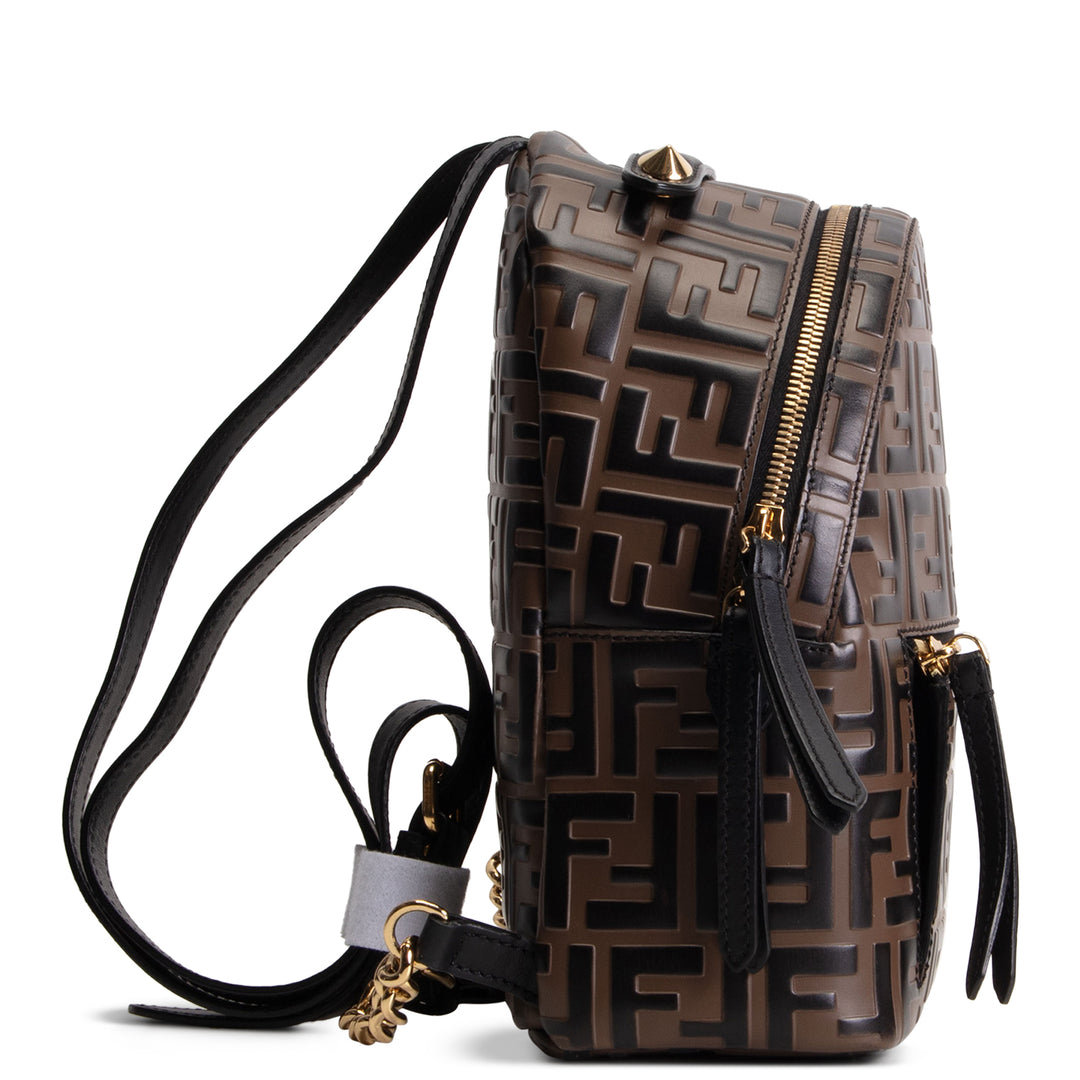 FENDI Zucca Embossed Mini Backpack - Tobacco