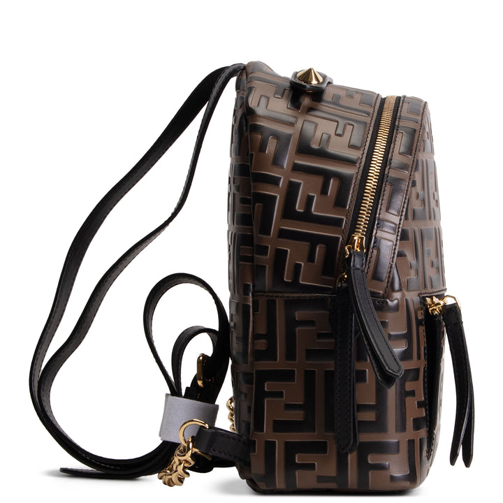 FENDI Zucca Embossed Mini Backpack - Tobacco