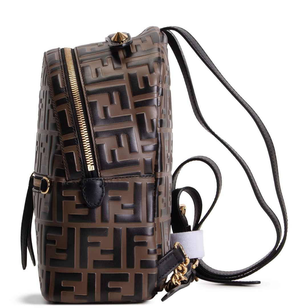 FENDI Zucca Embossed Mini Backpack - Tobacco