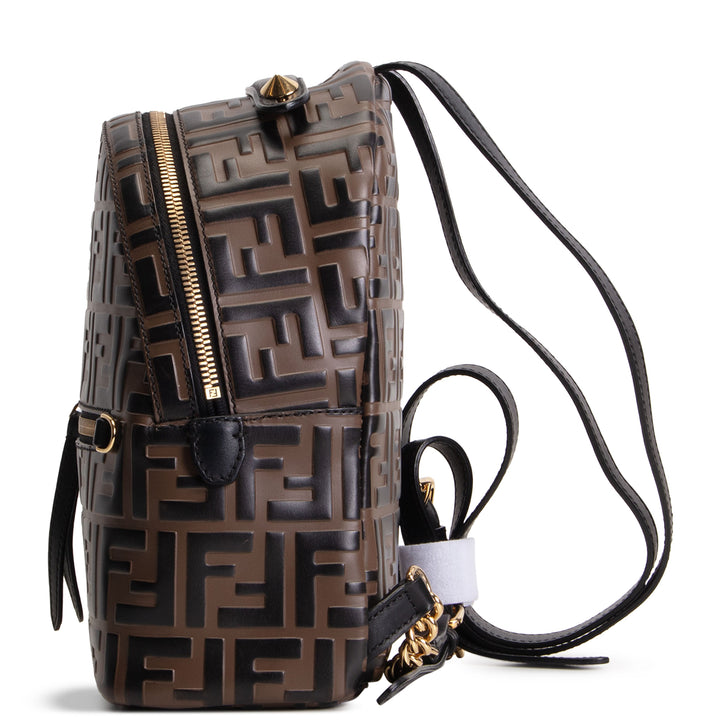 FENDI Zucca Embossed Mini Backpack - Tobacco