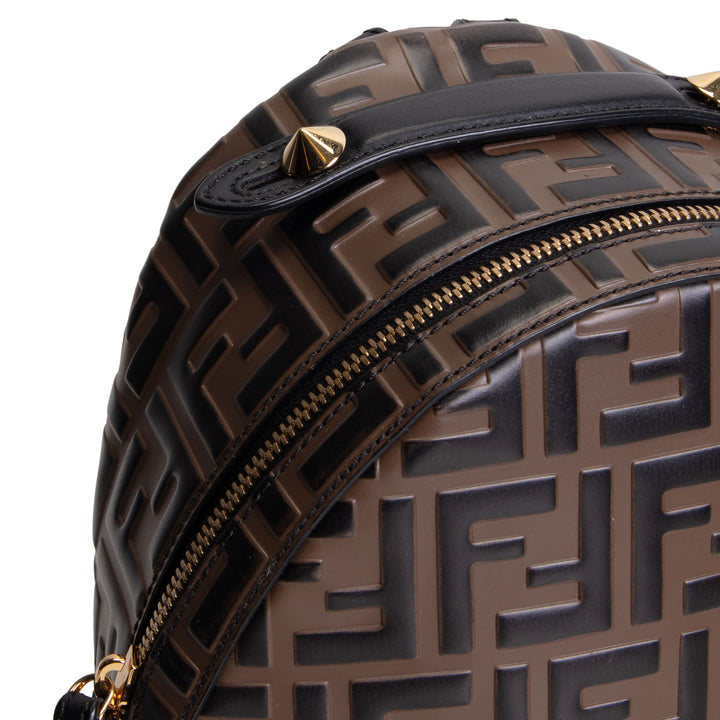 FENDI Zucca Embossed Mini Backpack - Tobacco