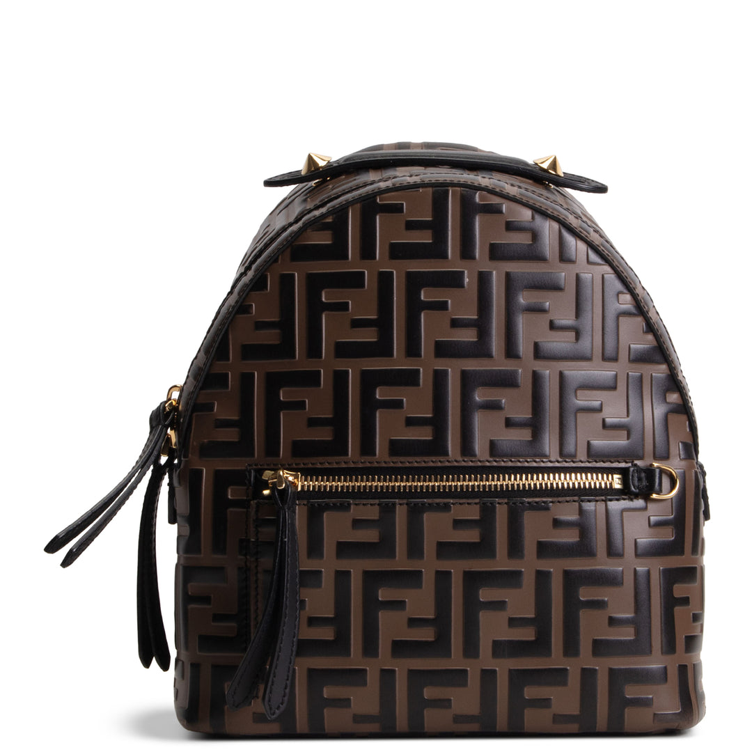 FENDI Zucca Embossed Mini Backpack - Tobacco