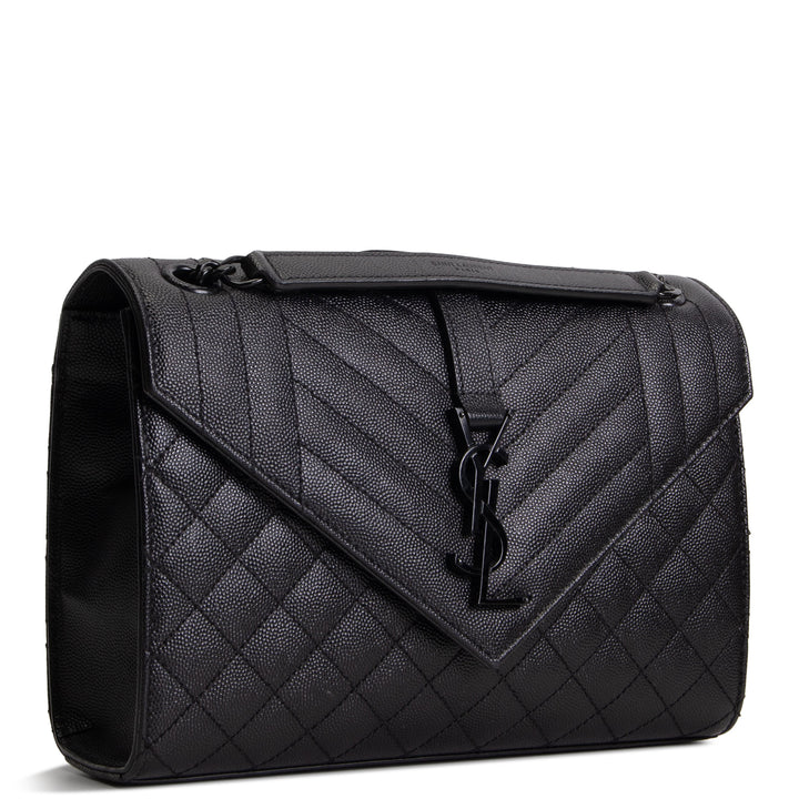 SAINT LAURENT Grain de Poudre Triquilt Medium Envelope Bag