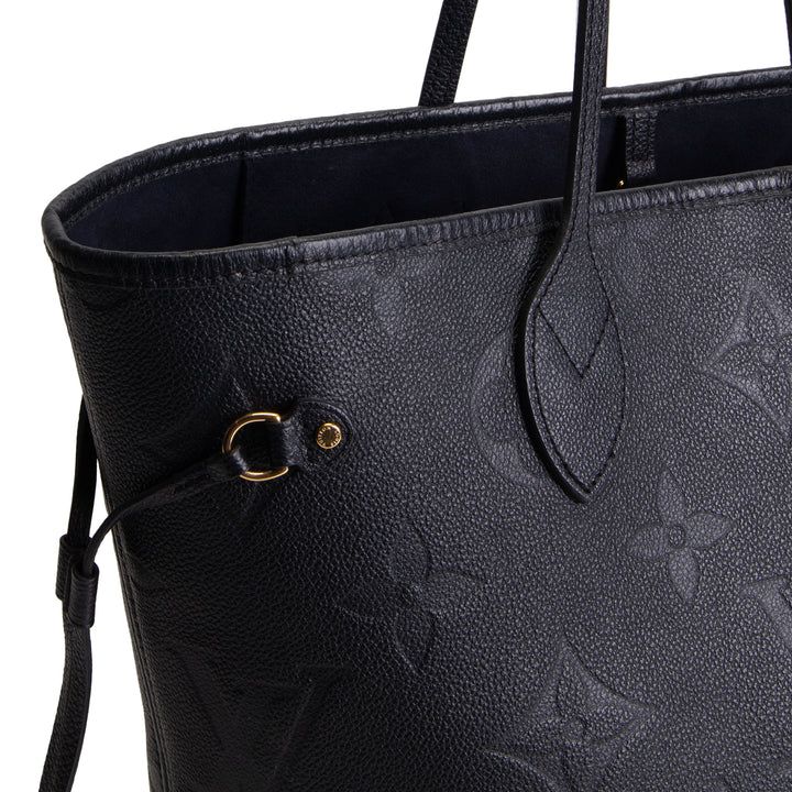 LOUIS VUITTON Giant Monogram Empreinte Neverfull MM w/ Pouch - Black