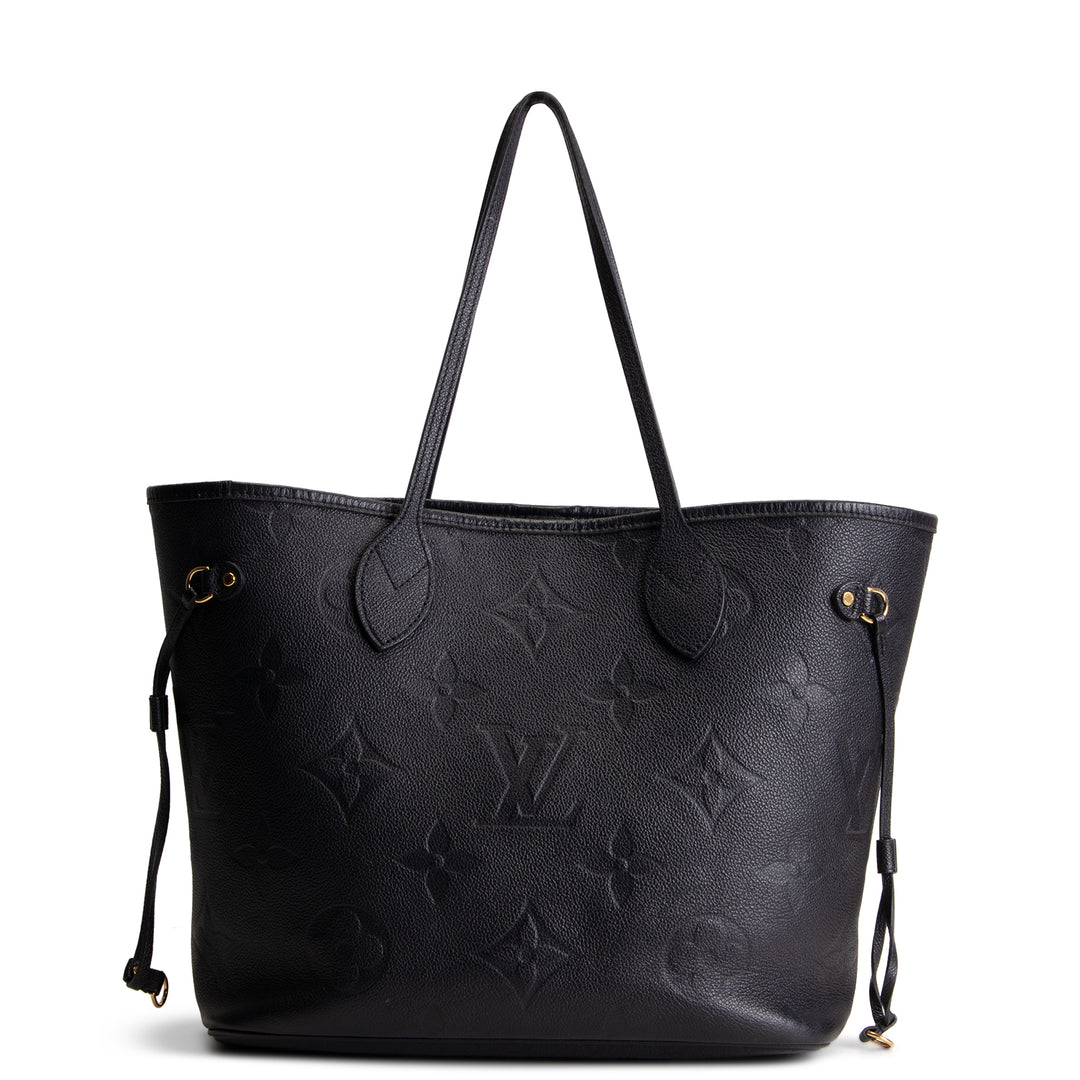 LOUIS VUITTON Giant Monogram Empreinte Neverfull MM w/ Pouch - Black