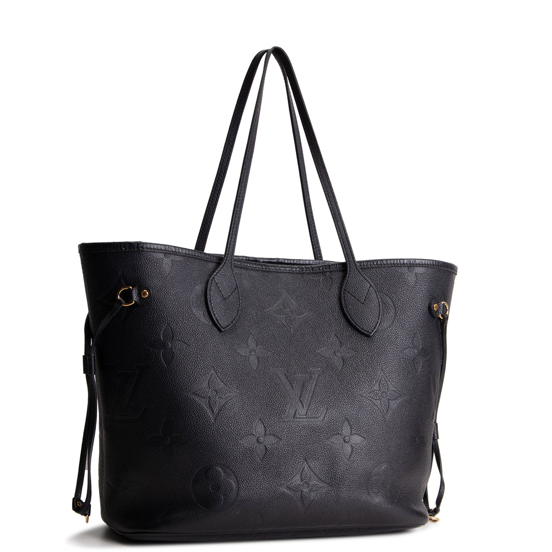 LOUIS VUITTON Giant Monogram Empreinte Neverfull MM w/ Pouch - Black