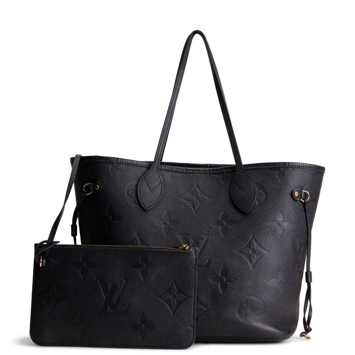 LOUIS VUITTON Giant Monogram Empreinte Neverfull MM w/ Pouch - Black
