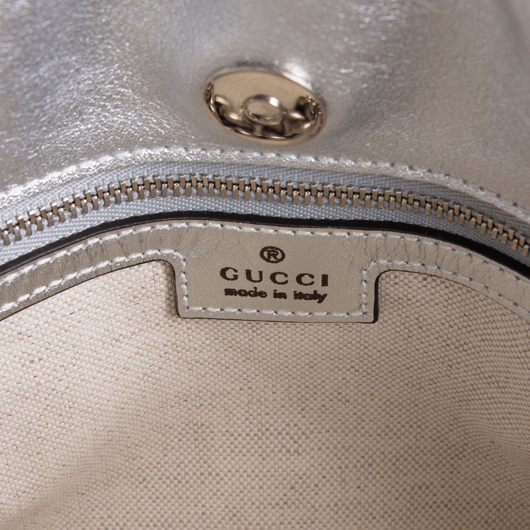 GUCCI Small Sakai Blondie Shopping Bag - Metallic Silver