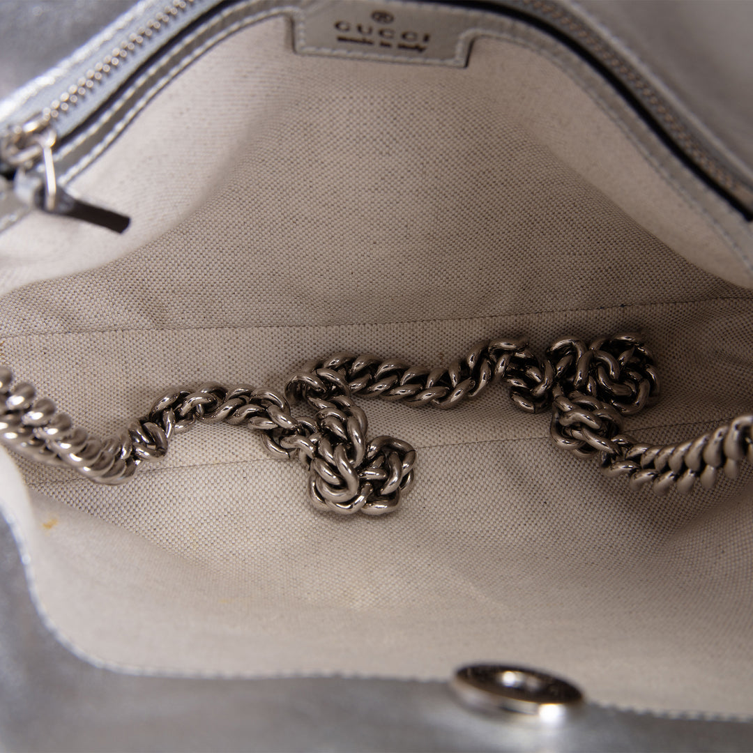 GUCCI Small Sakai Blondie Shopping Bag - Metallic Silver