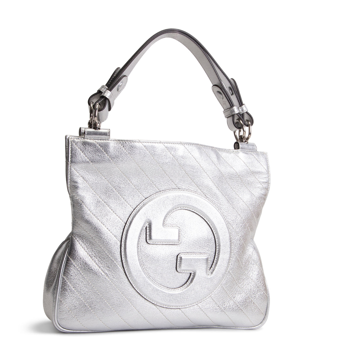 GUCCI Small Sakai Blondie Shopping Bag - Metallic Silver