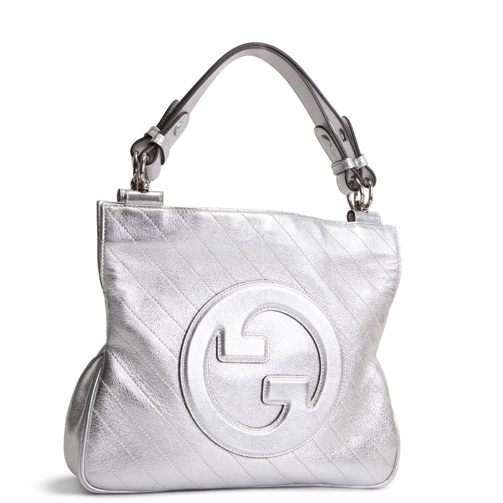 GUCCI Small Sakai Blondie Shopping Bag - Metallic Silver