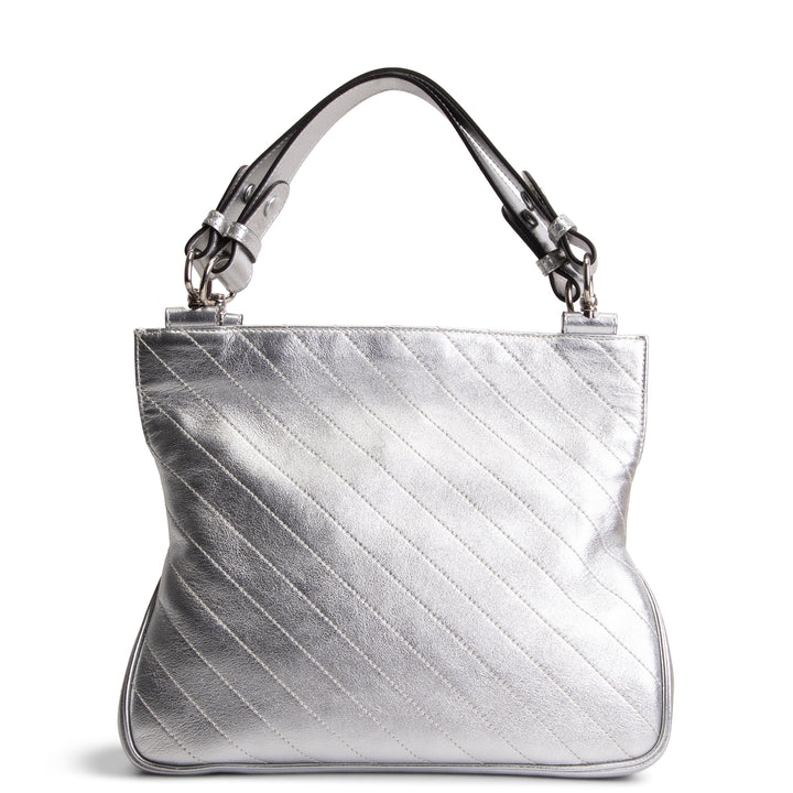 GUCCI Small Sakai Blondie Shopping Bag - Metallic Silver