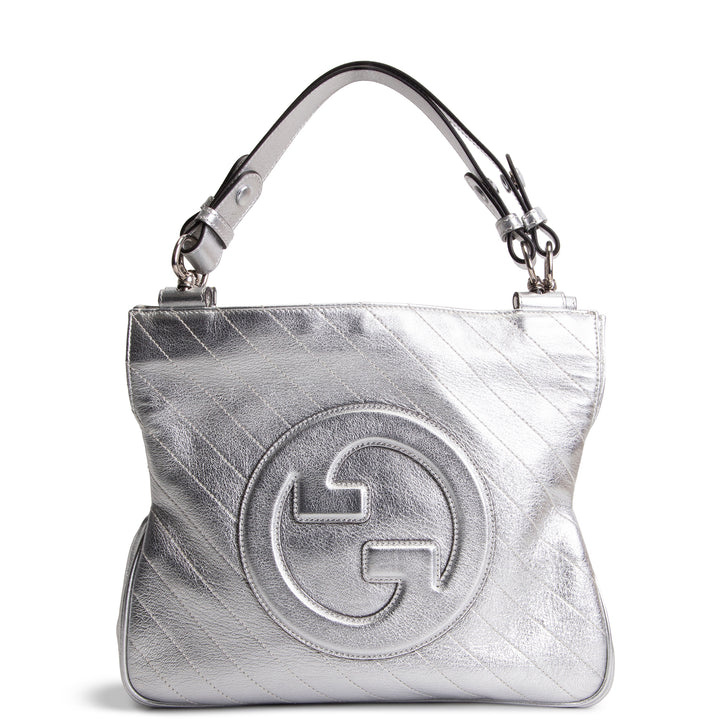 GUCCI Small Sakai Blondie Shopping Bag - Metallic Silver