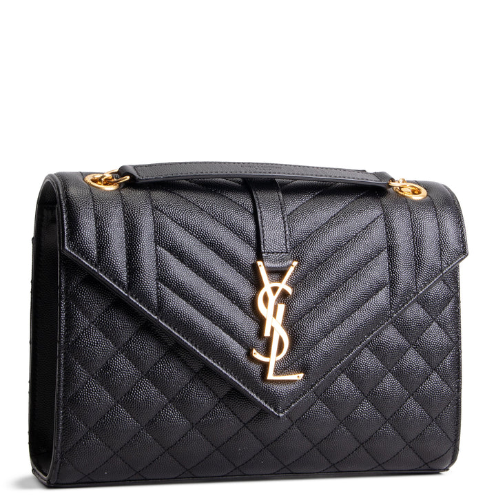 SAINT LAURENT Grain de Poudre Triquilt Medium Envelope Bag