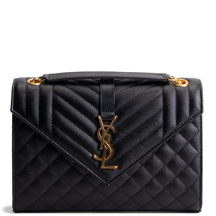 SAINT LAURENT Grain de Poudre Triquilt Medium Envelope Bag