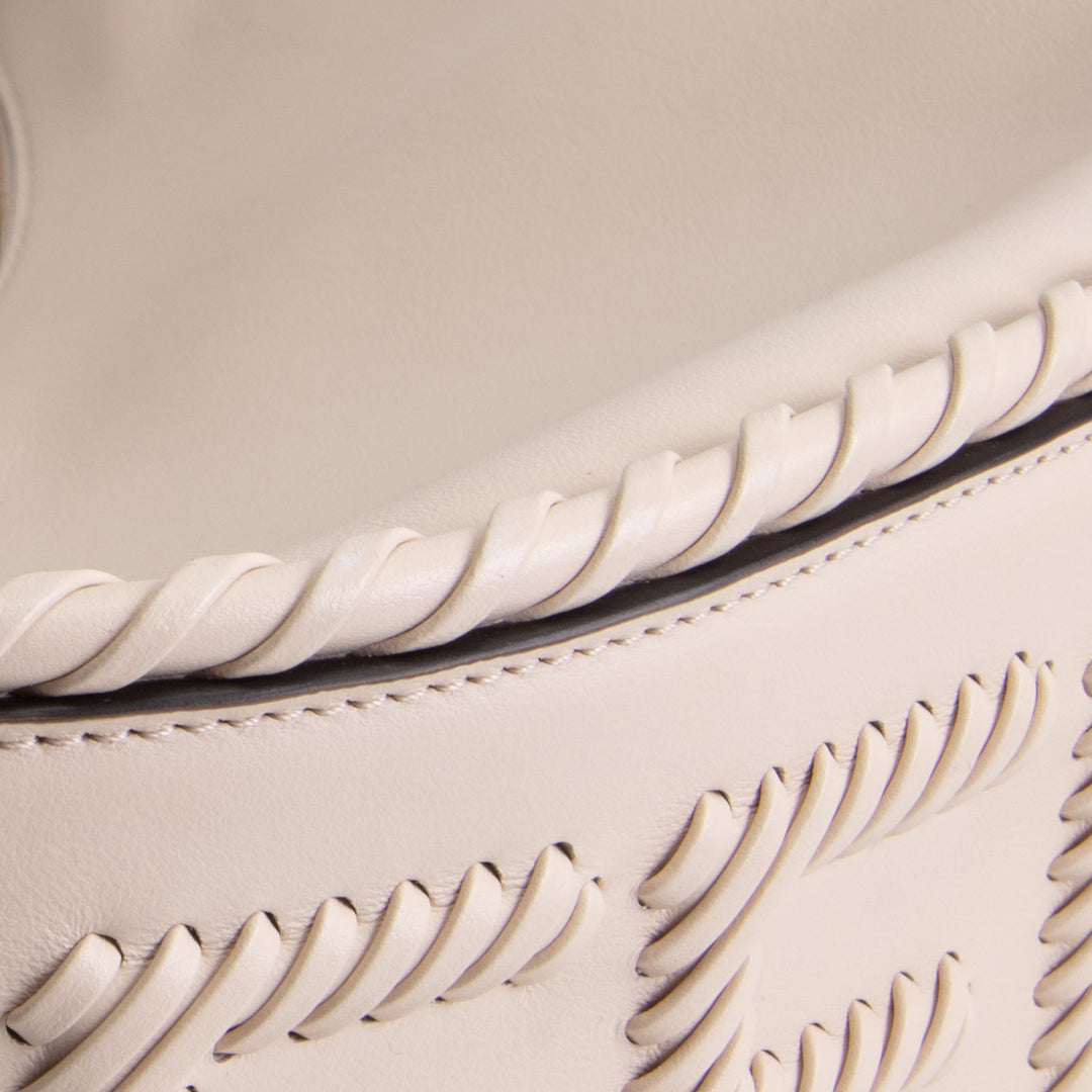 FENDI Leather Braided Fendigraphy - Cream