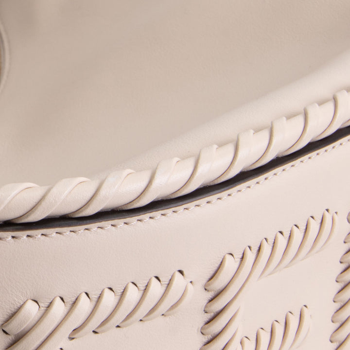 FENDI Leather Braided Fendigraphy - Cream