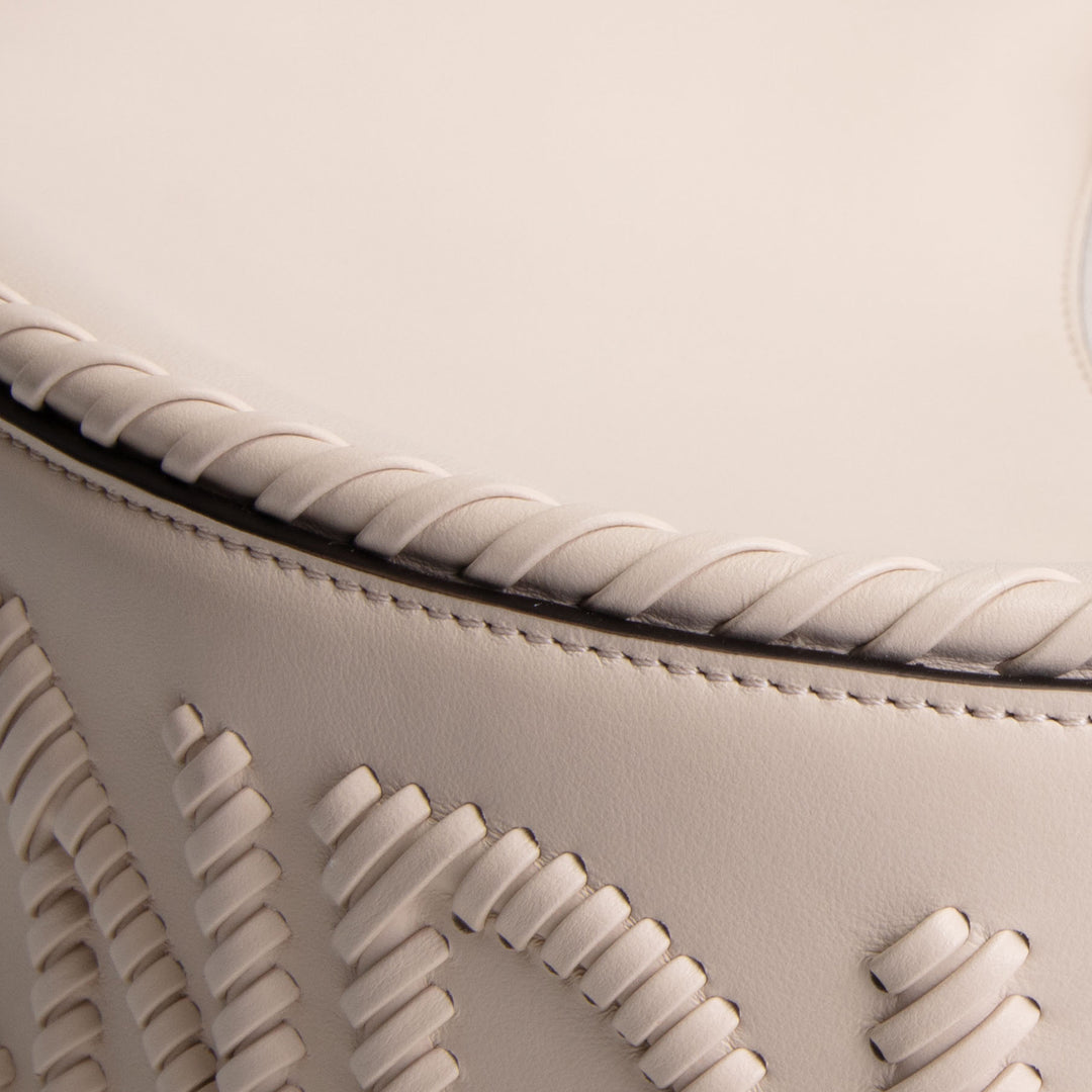 FENDI Leather Braided Fendigraphy - Cream