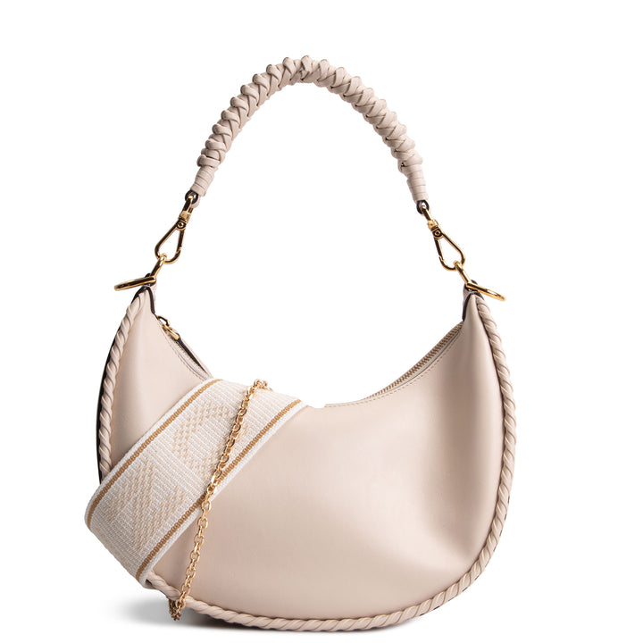FENDI Leather Braided Fendigraphy - Cream