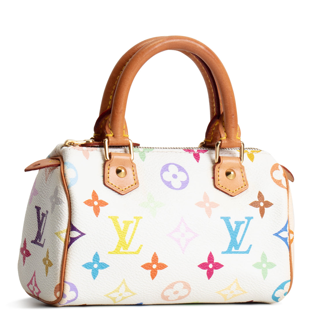 LOUIS VUITTON Vintage Monogram Multicolore Speedy Nano - White