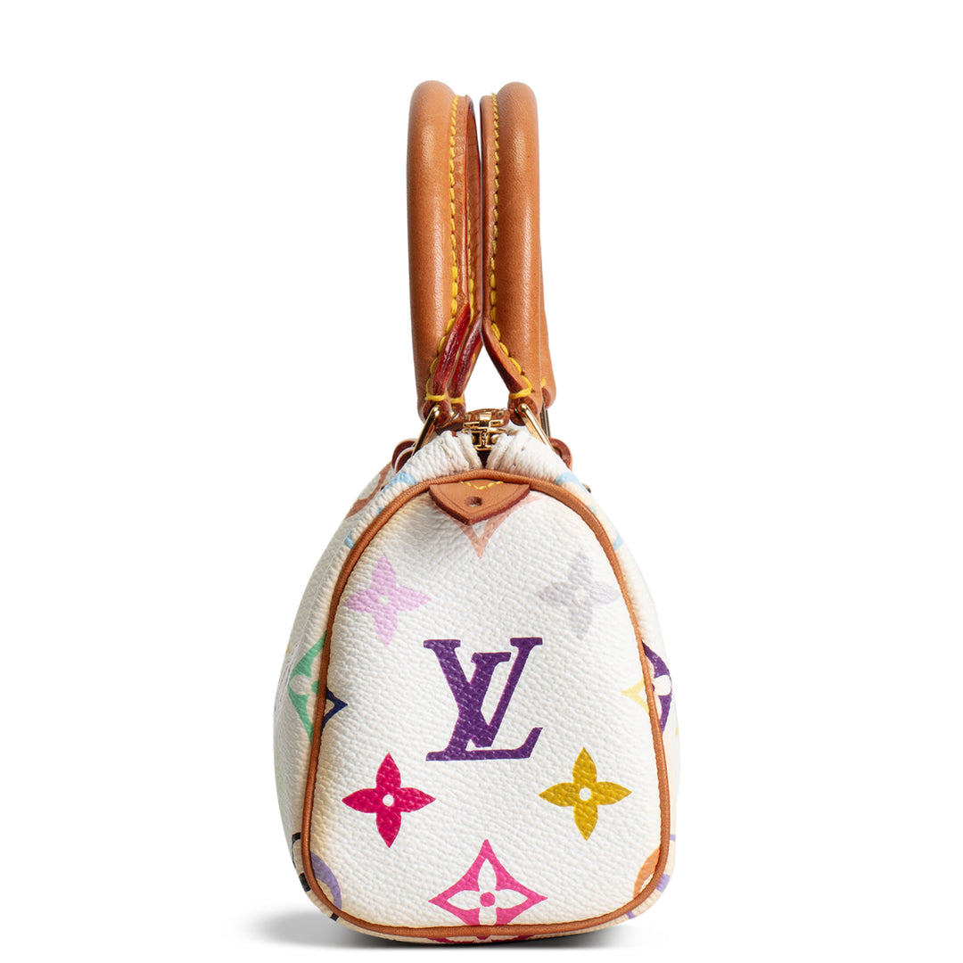 LOUIS VUITTON Vintage Monogram Multicolore Speedy Nano - White
