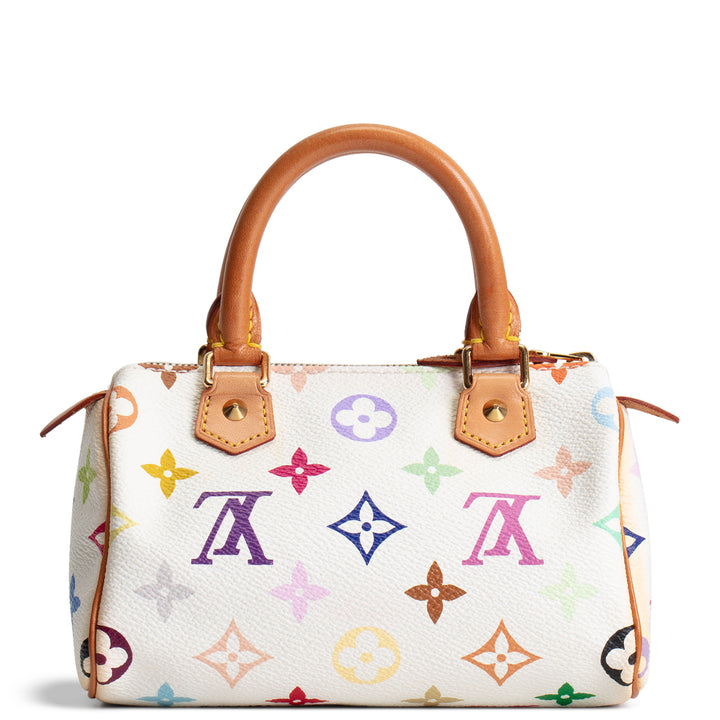 LOUIS VUITTON Vintage Monogram Multicolore Speedy Nano - White