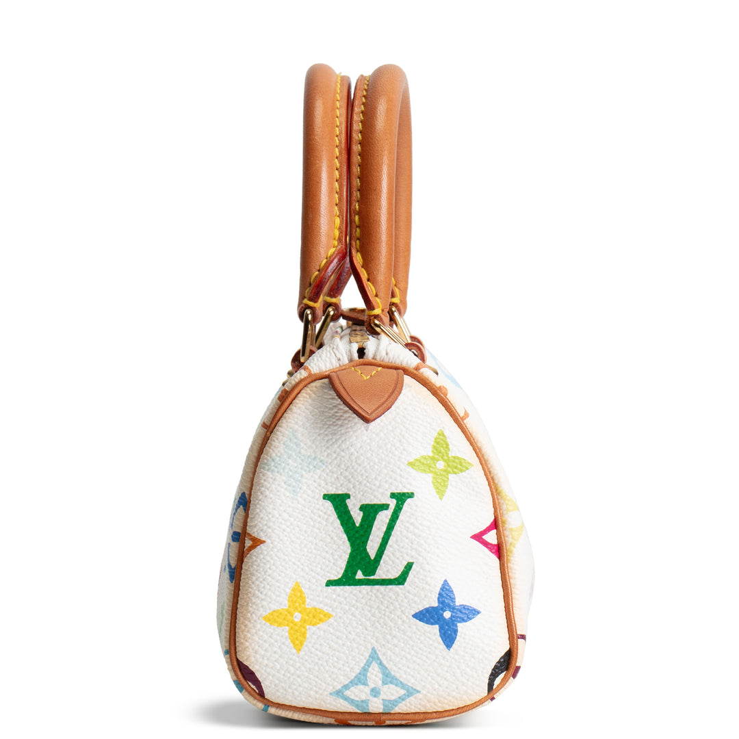 LOUIS VUITTON Vintage Monogram Multicolore Speedy Nano - White
